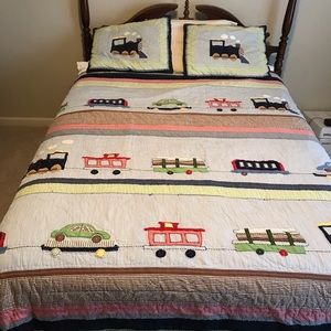 pottery barn train sheets